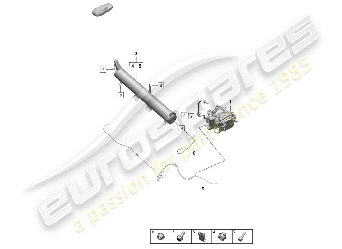 porsche 2025 (macan-e) air supply compressor pressure accumulator parts diagram