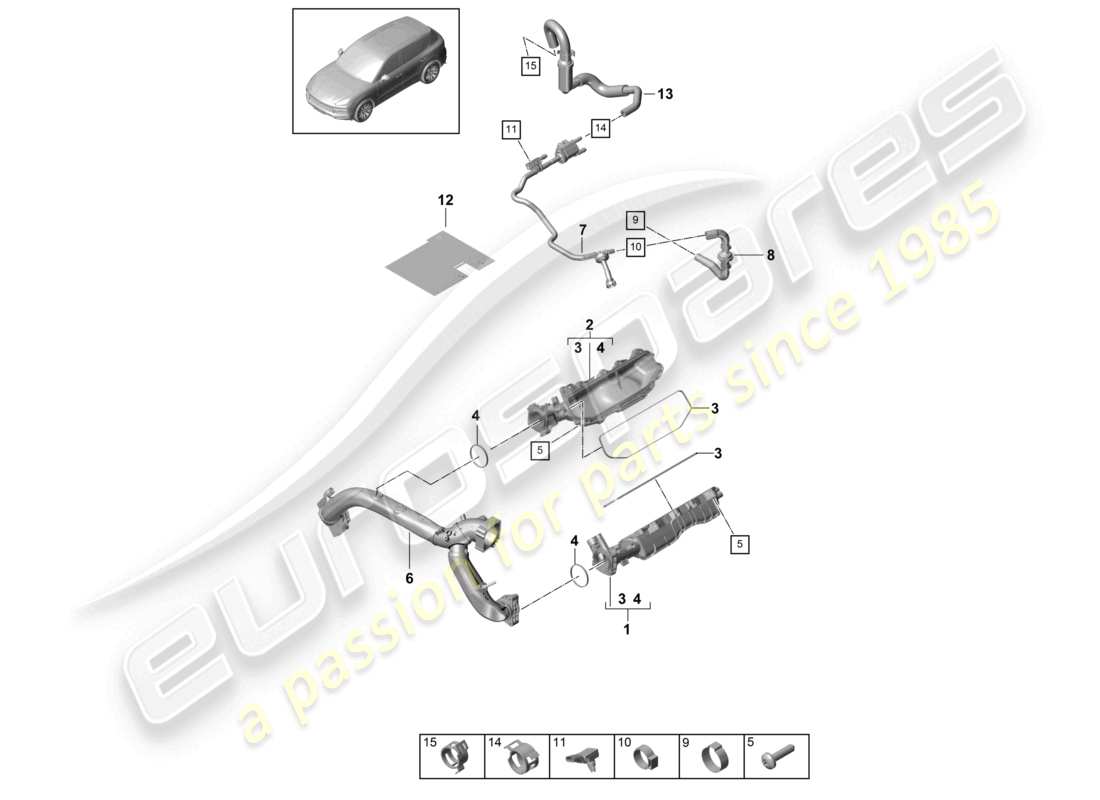porsche 2022 (cayenne e3 9ya/9yb) intake manifold ventilation for fuel tank part diagram