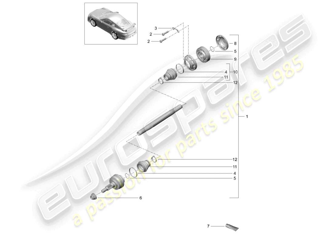 a part diagram from the porsche 991 parts catalogue