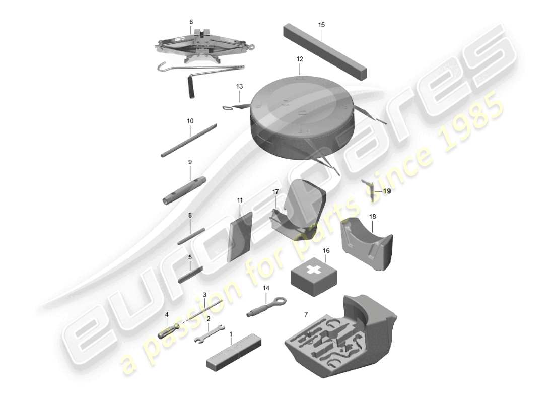 porsche 2023 (718 boxster) tool jack part diagram