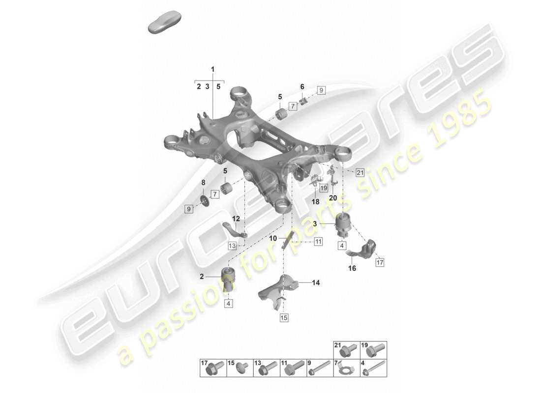 porsche 2022 (panamera 971-2) cross member suspension sub-frame part diagram