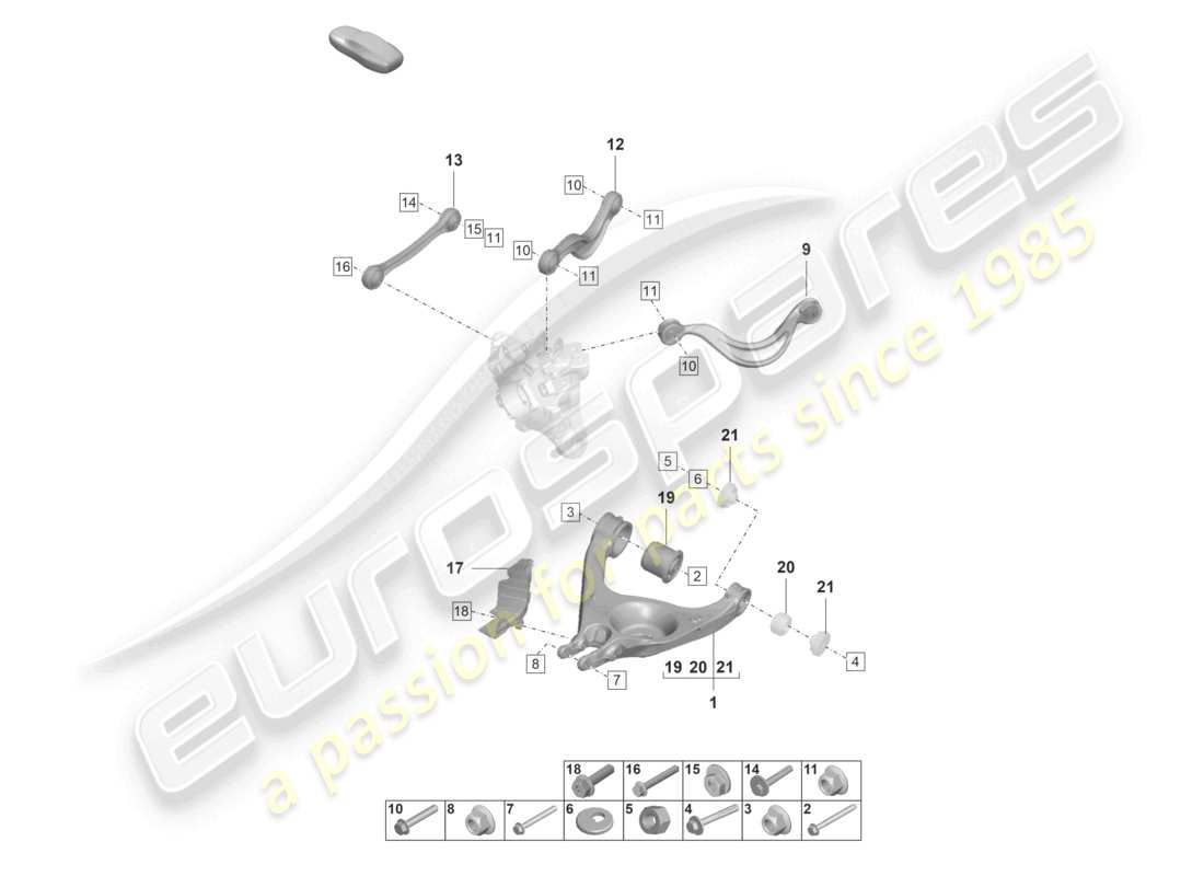 porsche 2022 (panamera 971-2) wishbone part diagram
