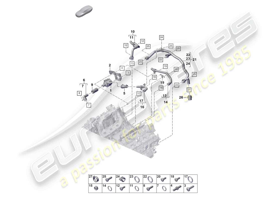 porsche 2022 (panamera 971-2) coolant cooling system 2 part diagram