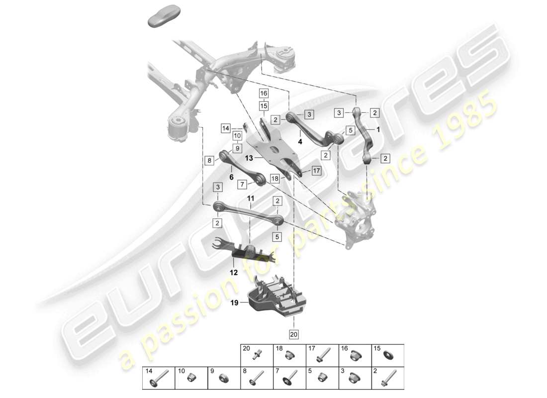 porsche 2025 (macan-e) wishbone guide parts diagram