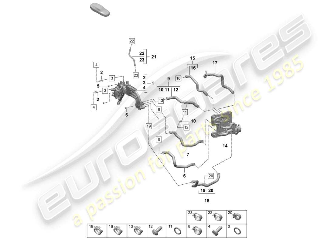 porsche 2025 (macan-e) coolant cooling system parts diagram