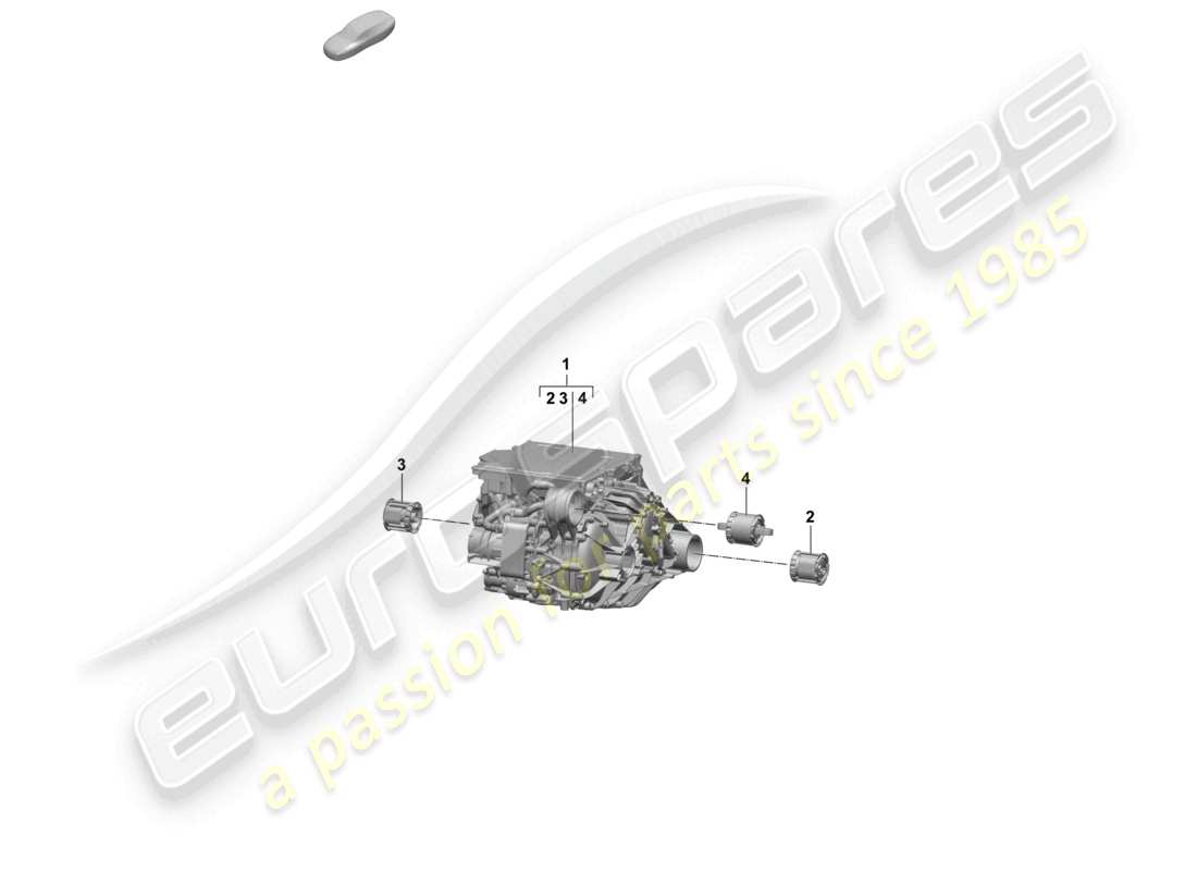 porsche 2025 (macan-e) traction motor for elec. drive front axle part diagram