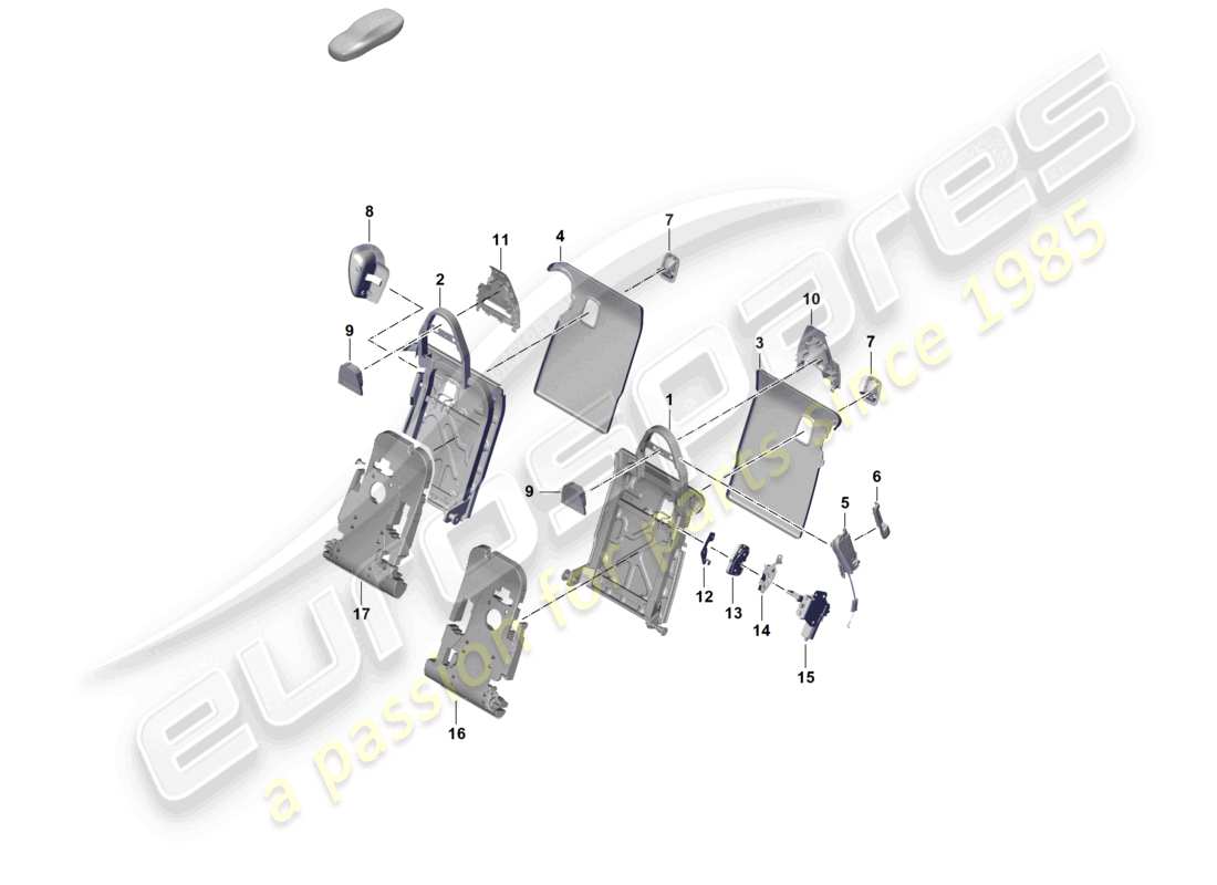 porsche 2024 (panamera 976) backrest frame executive part diagram