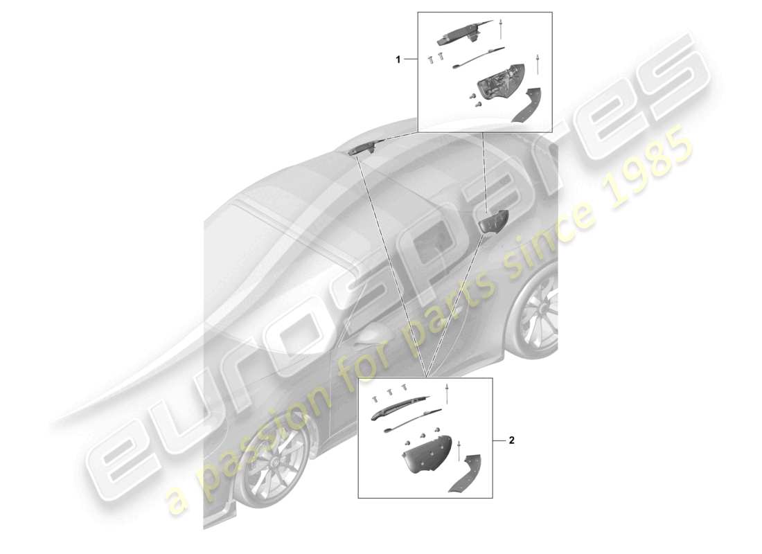porsche 2021 (991-2 r/gt3/rs) locking mechanism rear part diagram