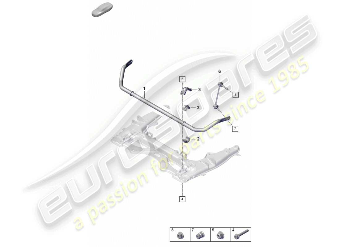 porsche 2025 (718 boxster spyder) anti-roll bar part diagram