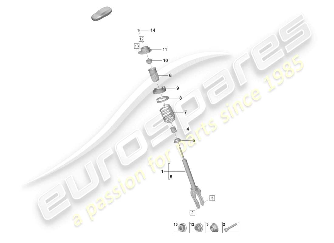 porsche 2021 (taycan 9j1-1) steel spring suspension shock absorbers coil spring part diagram