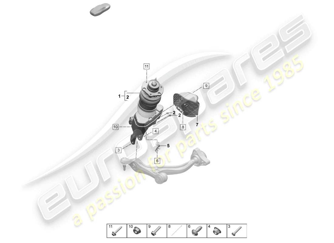 porsche 2025 (taycan 9j1-2) air suspension active electr. damping control part diagram