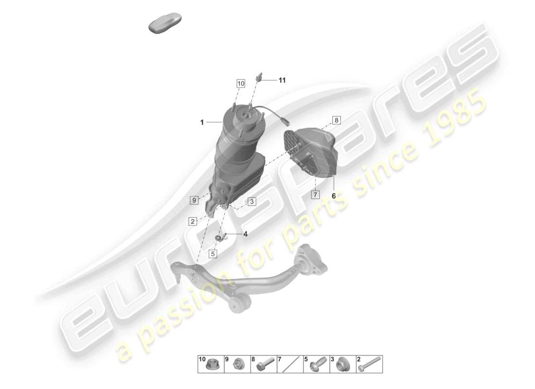 porsche 2022 (taycan 9j1-1) air suspension part diagram