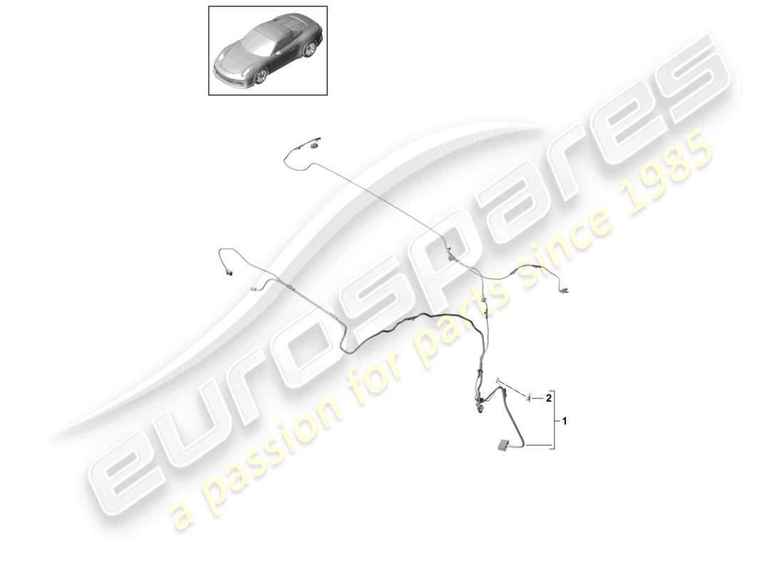 porsche 2021 (991-2 r/gt3/rs) wiring set for soft top catch micro switch part diagram