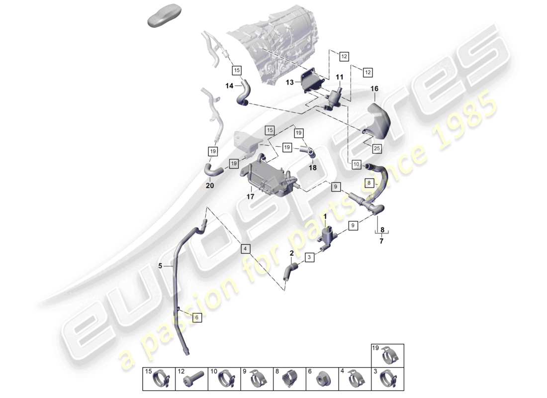 porsche 2025 (cayenne e3 pa) coolant cooling system part diagram