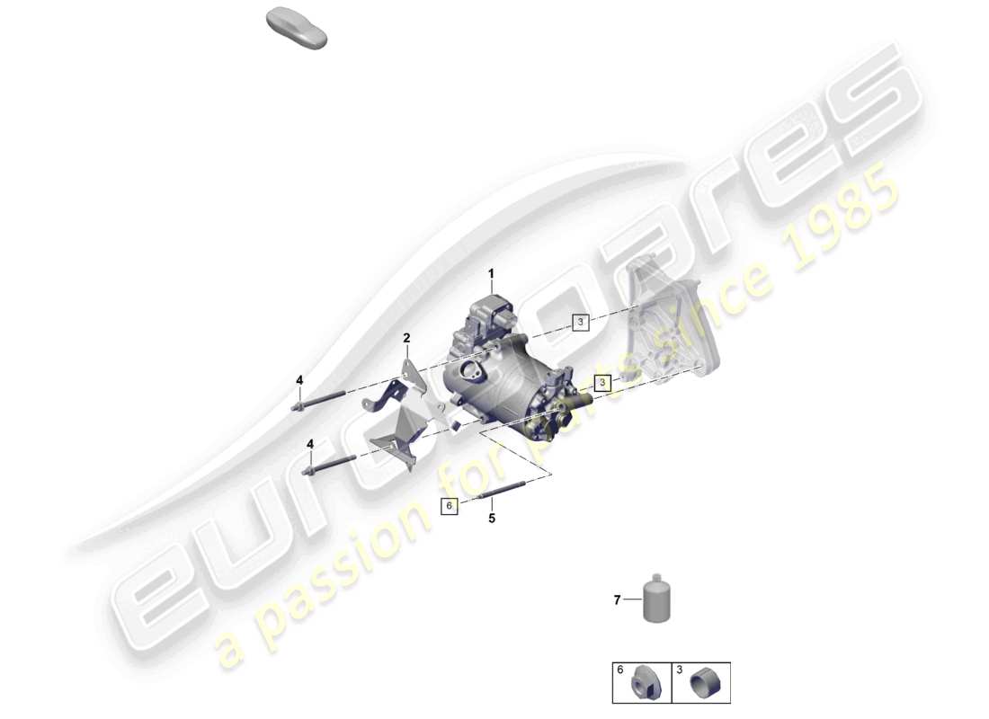porsche 2024 (cayenne e3 pa) electric a/c compressor part diagram