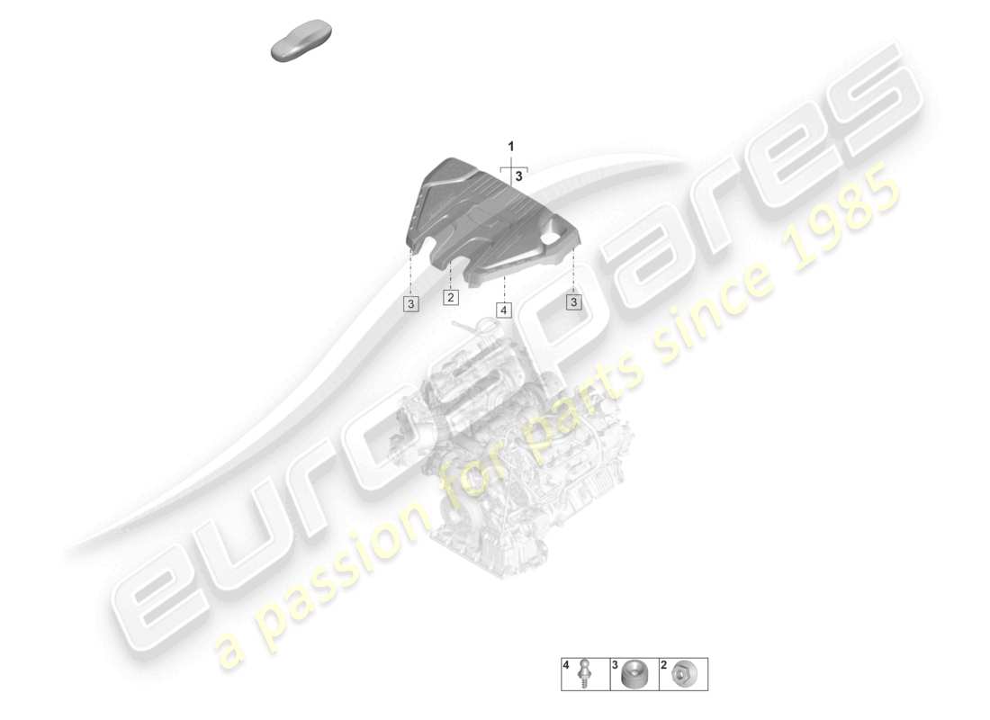 porsche 2021 (panamera 971-2) engine cover part diagram