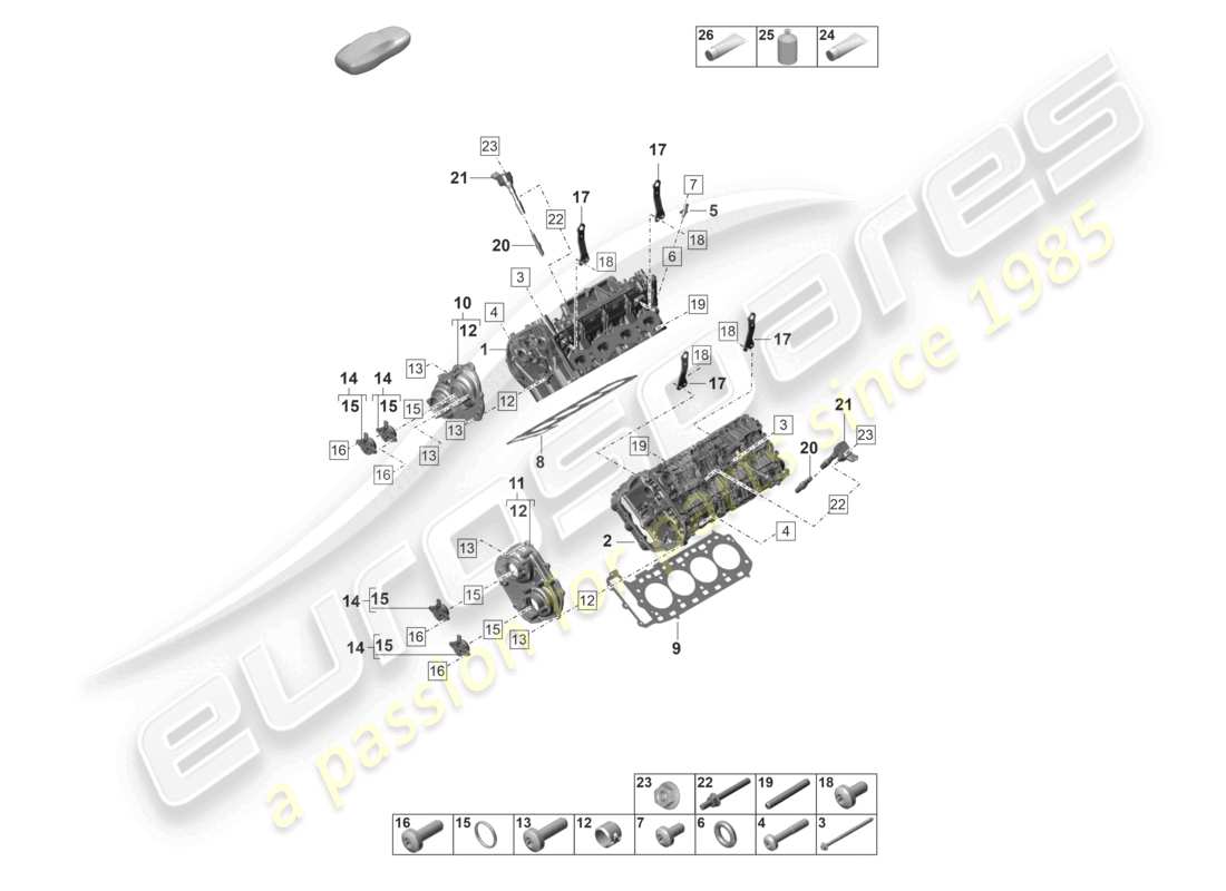 porsche 2021 (panamera 971-2) cylinder head part diagram