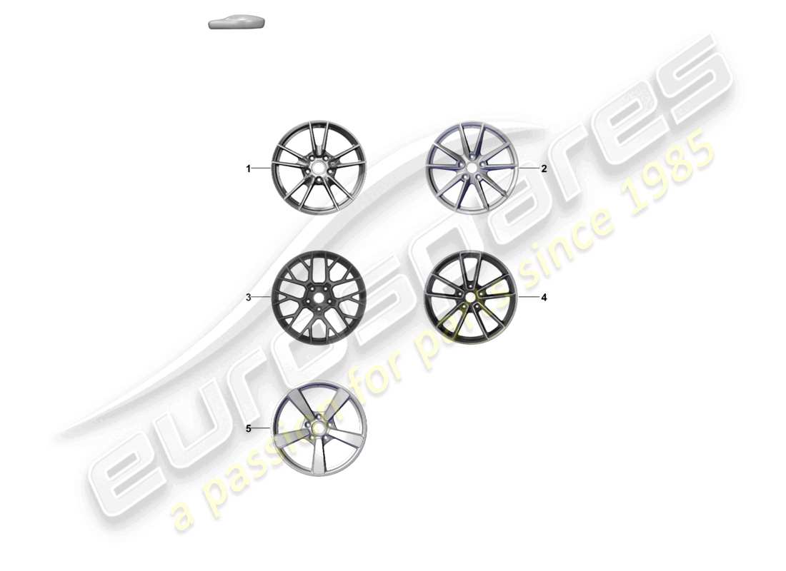 porsche 2024 (992-1) alloy wheel parts diagram