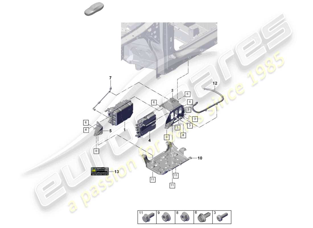 porsche 2024 (cayenne e3 pa) power and control electronics- for electric drive part diagram