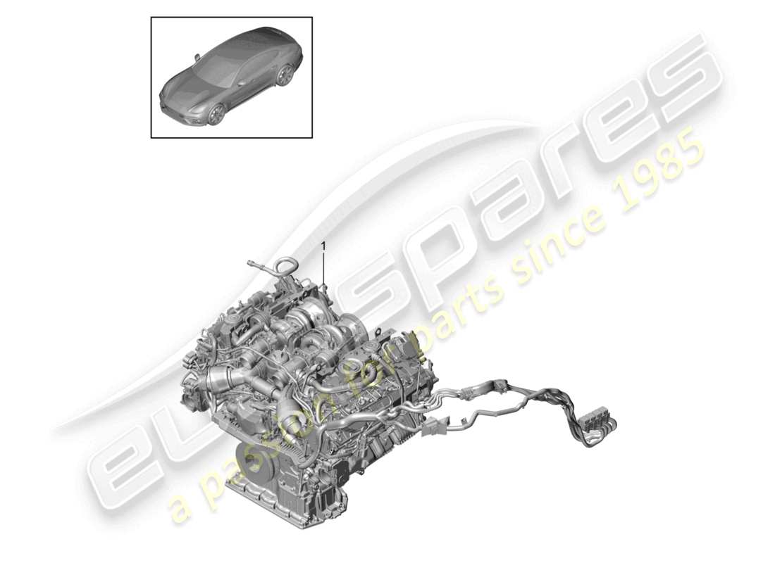 porsche 2021 (panamera 971-1) replacement engine (complete) part diagram