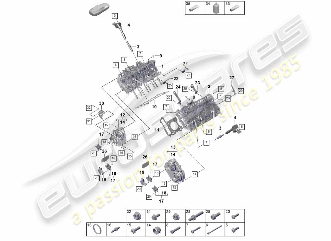 porsche 2023 (cayenne e3 pa) cylinder head part diagram