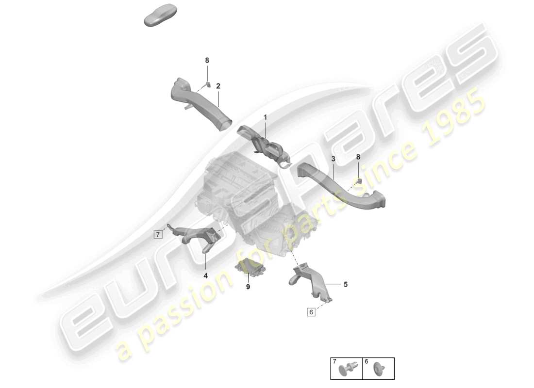 porsche 2026 (992-2 gt3) air conditioning interior air guide part diagram