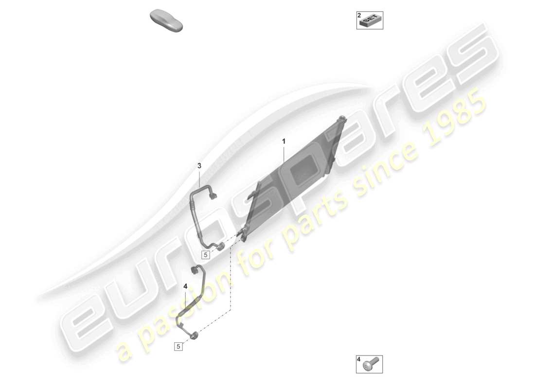 porsche 2024 (992-2 gt3/rs/st) air conditioning condenser part diagram