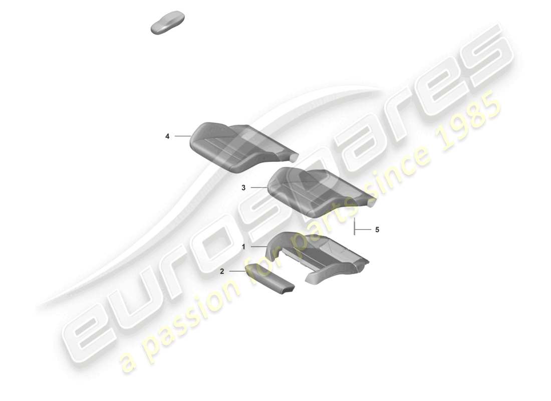 porsche 2022 (992-1 gt3/rs/st) foam part seat cover sports seat plus for models with electrically adjustable 18-way seats part diagram