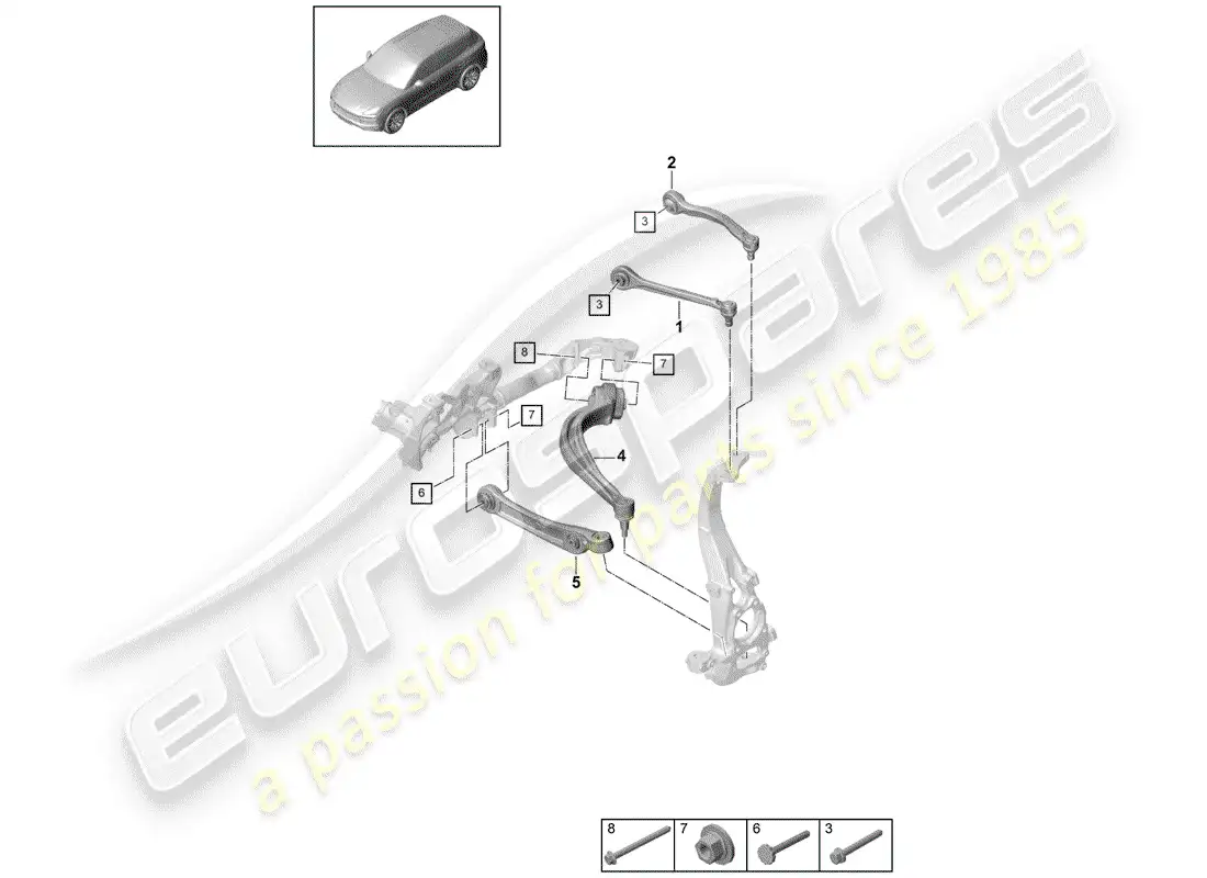 a part diagram from the porsche cayenne parts catalogue