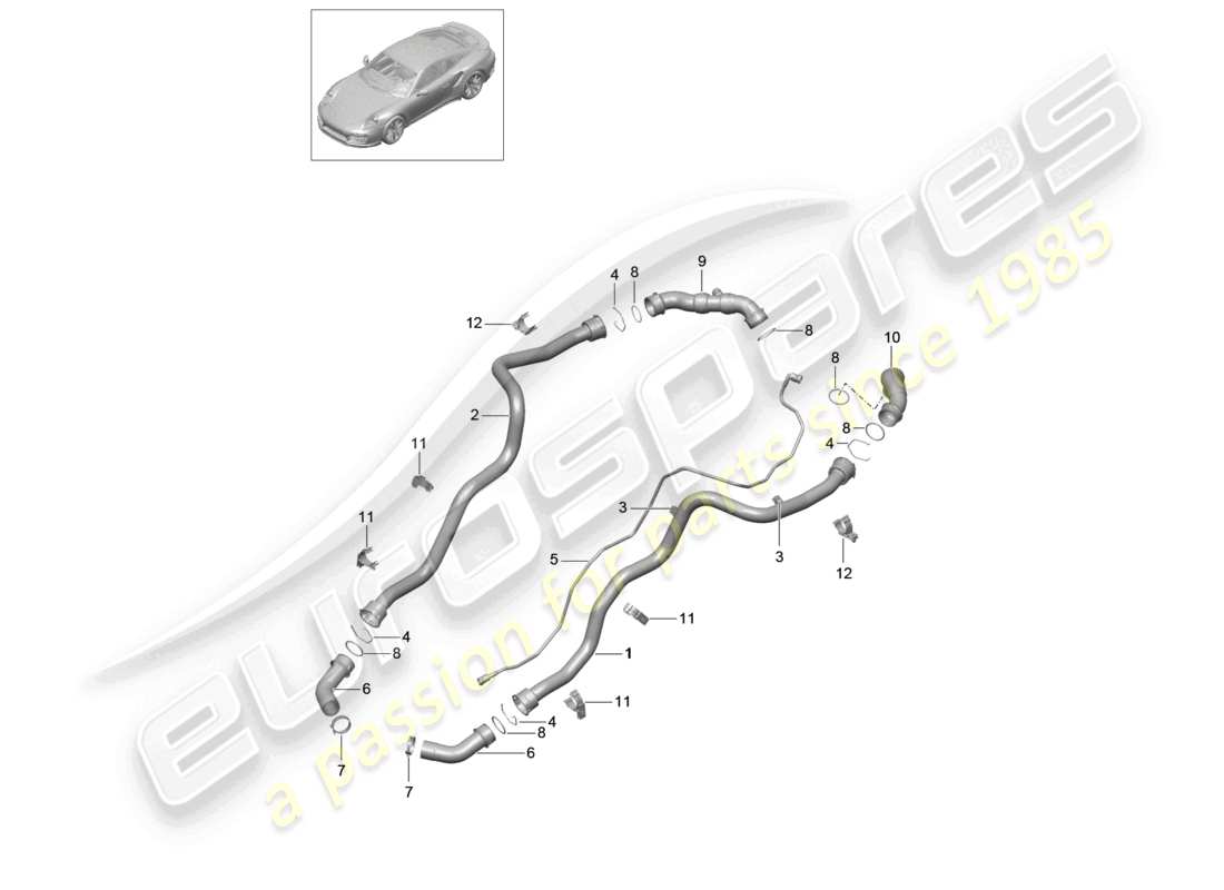 a part diagram from the porsche 991 parts catalogue