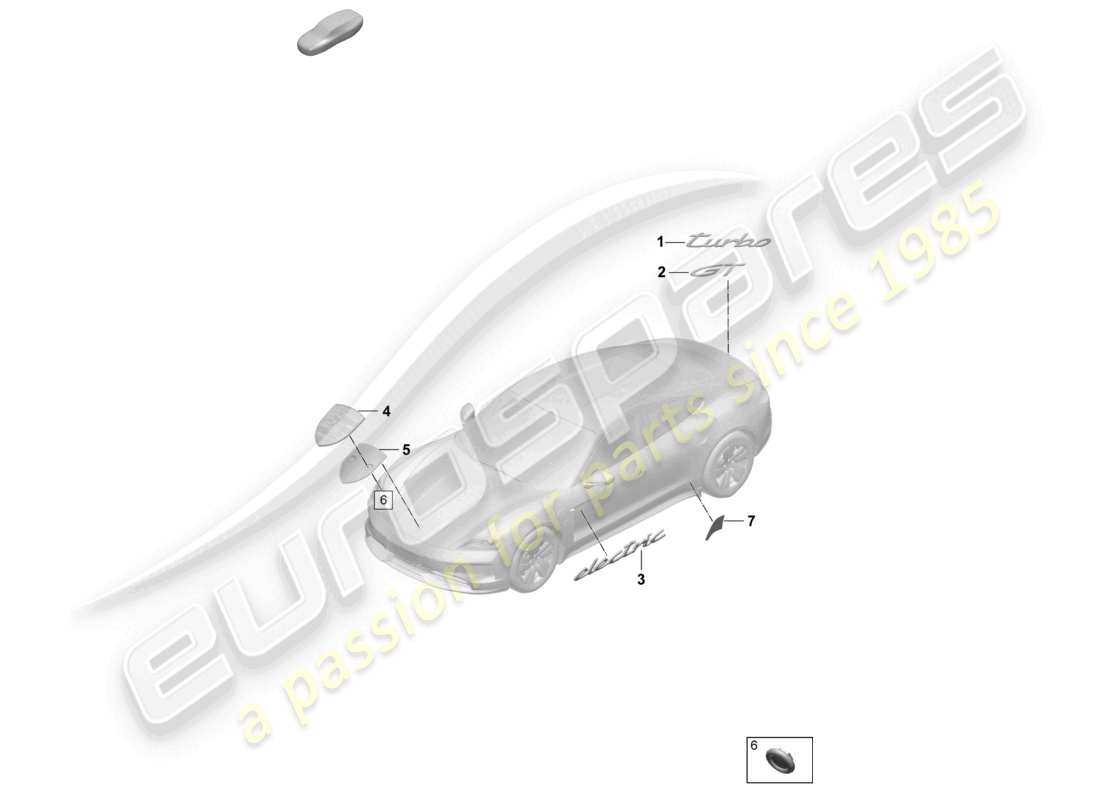 a part diagram from the porsche taycan parts catalogue