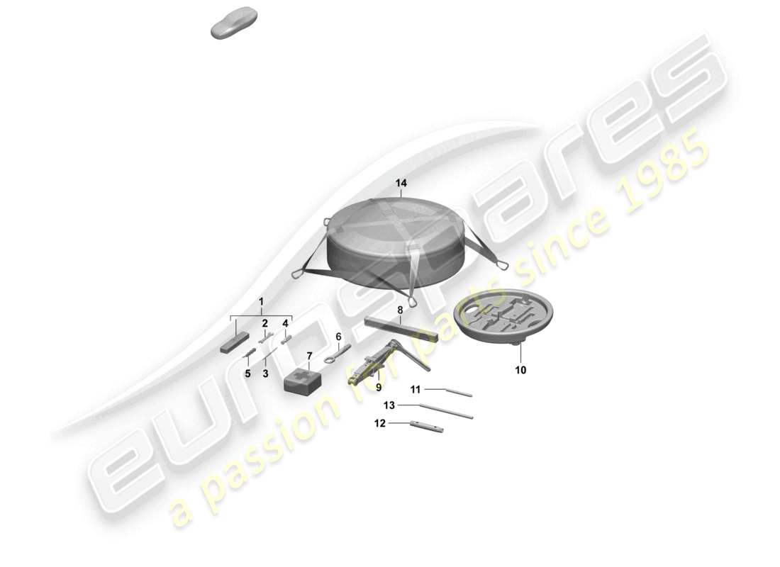 a part diagram from the porsche taycan parts catalogue