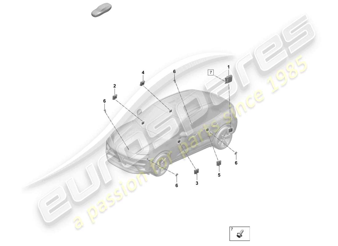 VIEW PARTS DIAGRAMS FROM THE PORSCHE MACAN PARTS CATALOGUE a part diagram from the porsche macan parts catalogue