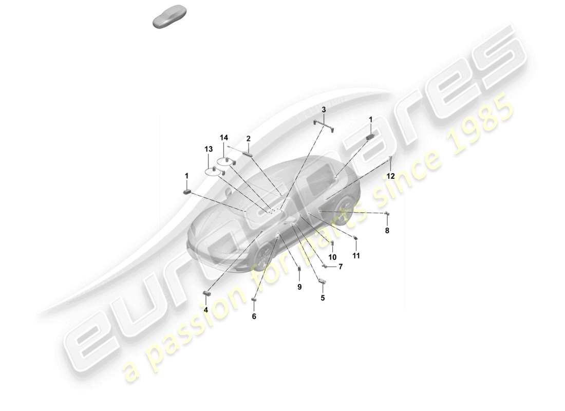 VIEW PARTS DIAGRAMS FROM THE PORSCHE TAYCAN PARTS CATALOGUE a part diagram from the porsche taycan parts catalogue