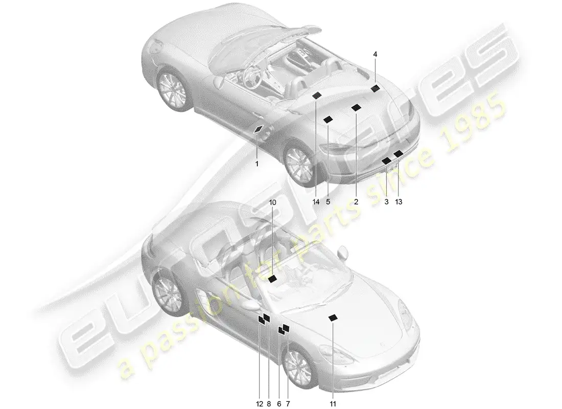 a part diagram from the porsche boxster parts catalogue