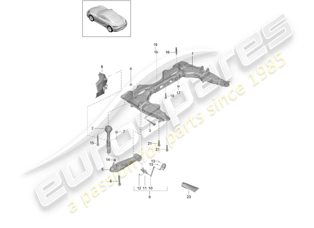 a part diagram from the porsche cayman parts catalogue