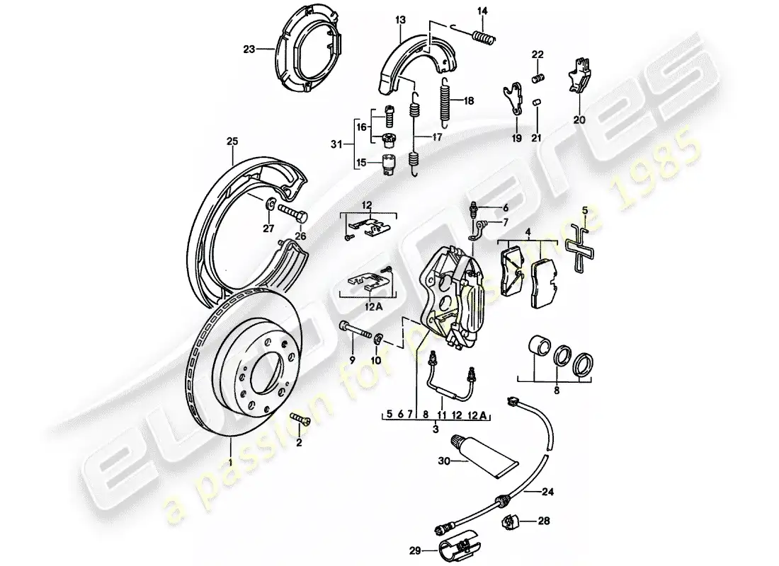 a part diagram from the porsche 1984 (928) parts catalogue