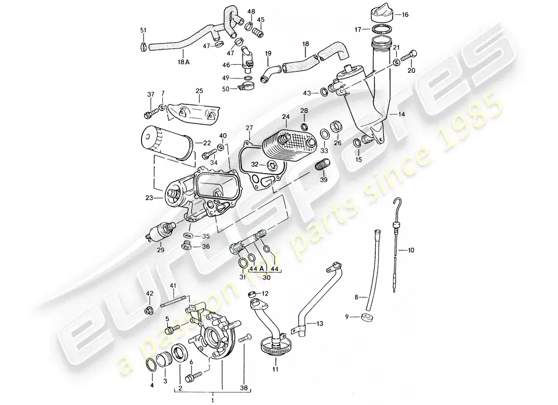 a part diagram from the porsche 924 parts catalogue