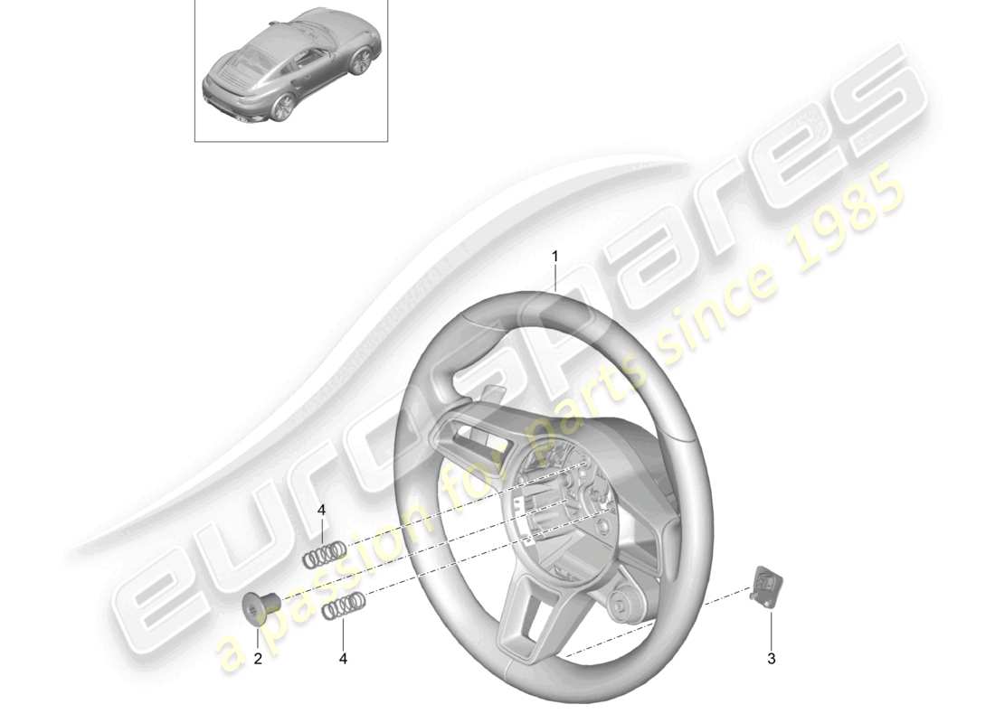 a part diagram from the porsche 2018 (991-2 turbo) parts catalogue