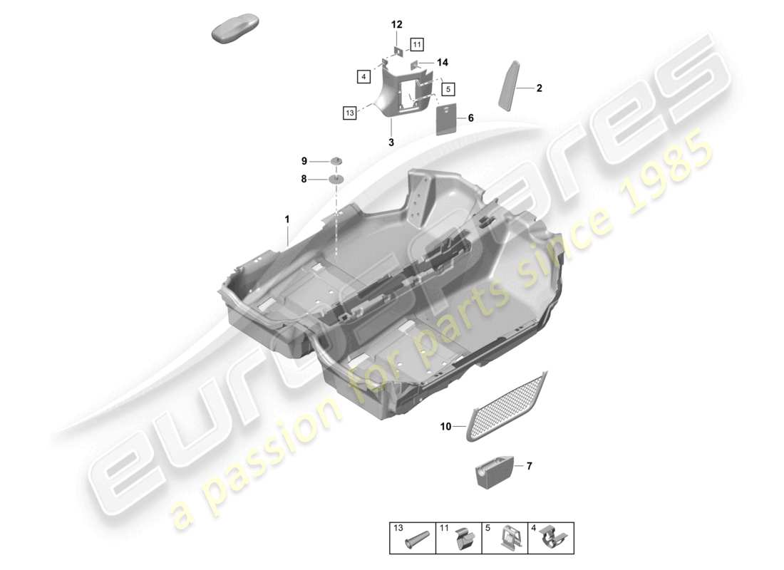 a part diagram from the porsche 2023 (718 cayman gt4) parts catalogue