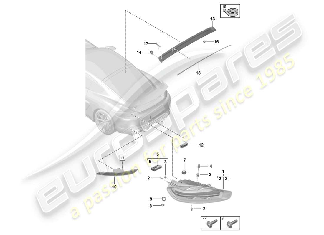 a part diagram from the porsche 2025 (718 cayman gt4) parts catalogue