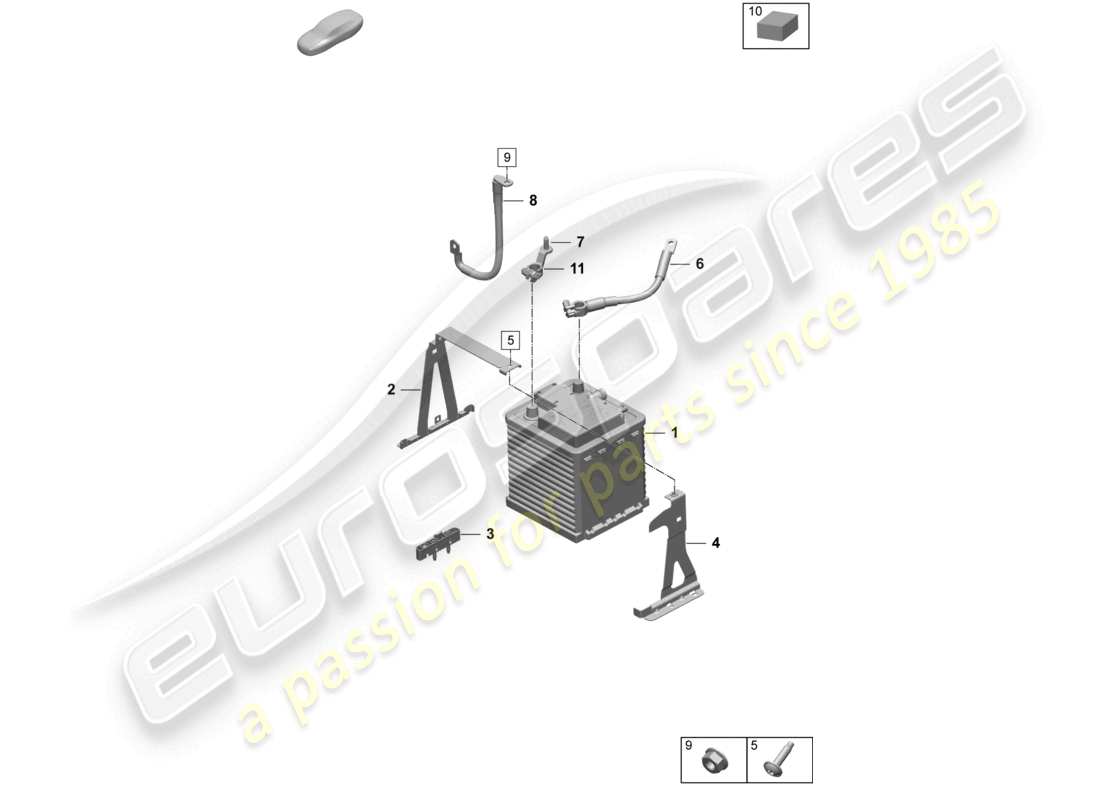 a part diagram from the porsche taycan parts catalogue