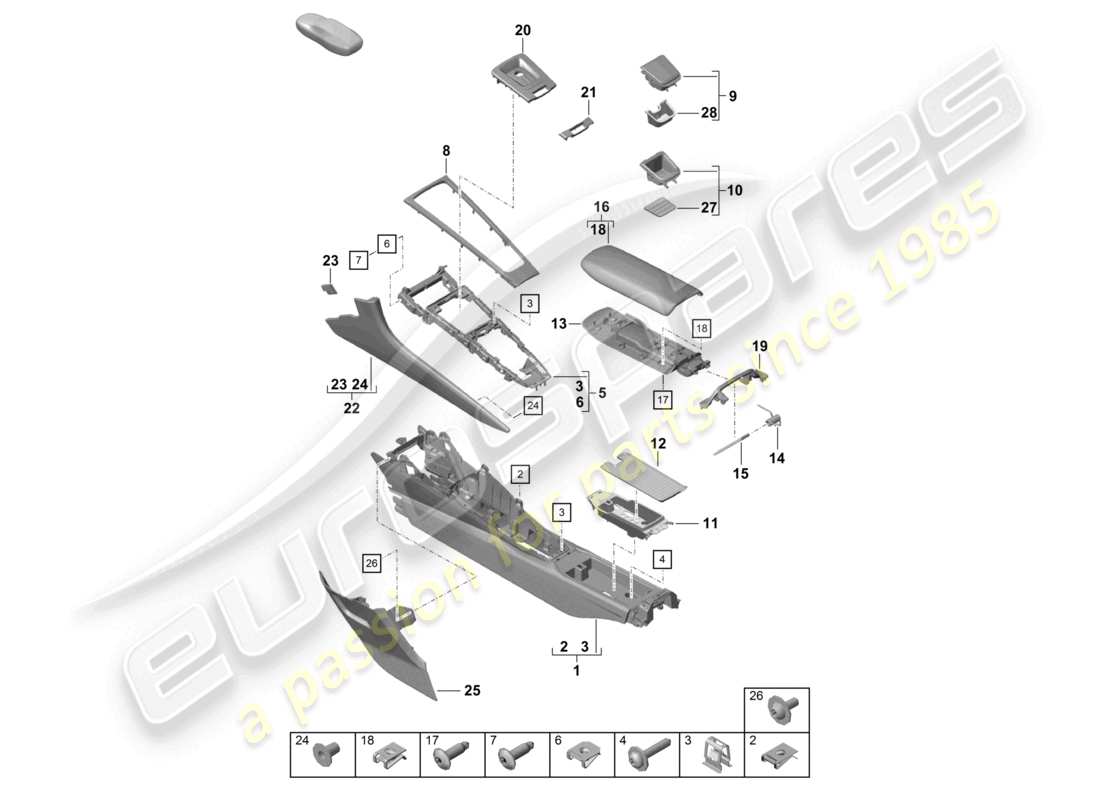 VIEW PARTS DIAGRAMS FROM THE PORSCHE CAYMAN PARTS CATALOGUE a part diagram from the porsche cayman parts catalogue