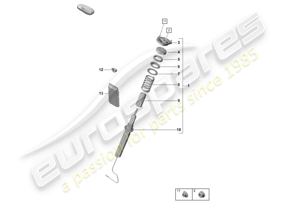 a part diagram from the porsche 2021 (718 boxster spyder) parts catalogue