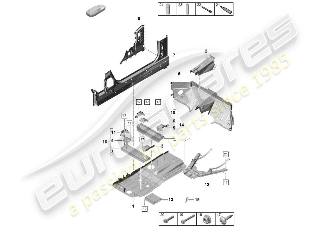 a part diagram from the porsche 2021 (718 cayman gt4) parts catalogue