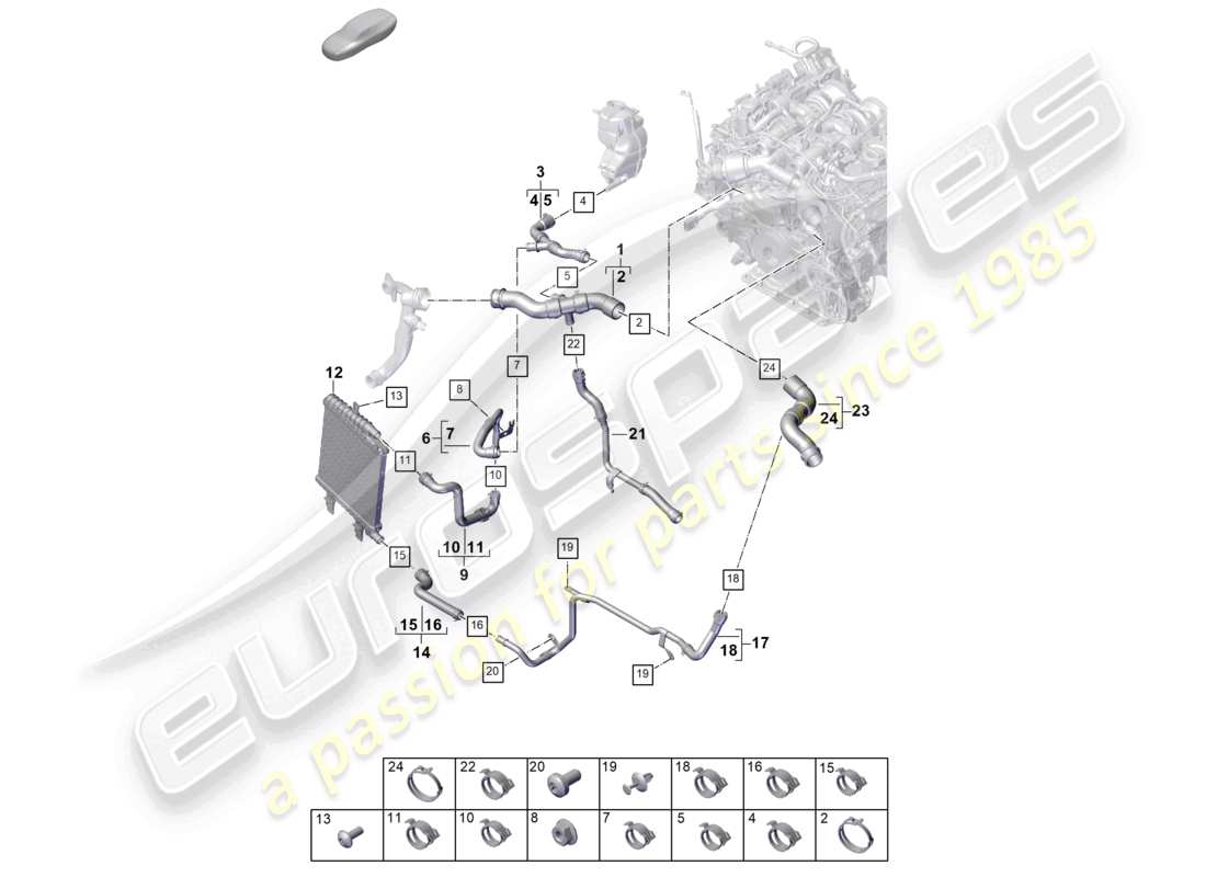 a part diagram from the porsche 2024 (panamera 976) parts catalogue