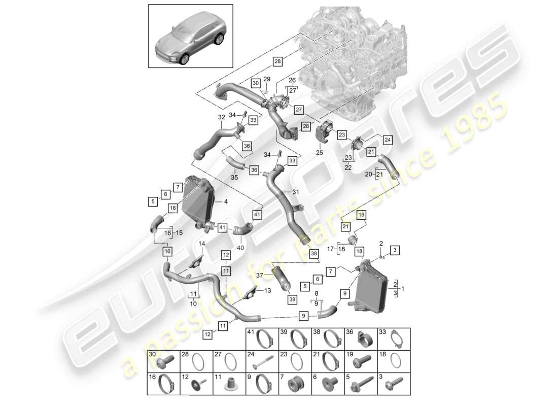a part diagram from the porsche macan parts catalogue
