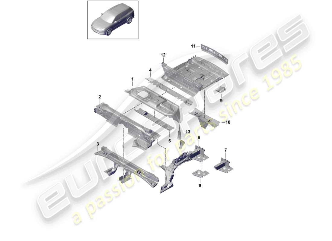 VIEW PARTS DIAGRAMS FROM THE PORSCHE CAYENNE PARTS CATALOGUE a part diagram from the porsche cayenne parts catalogue