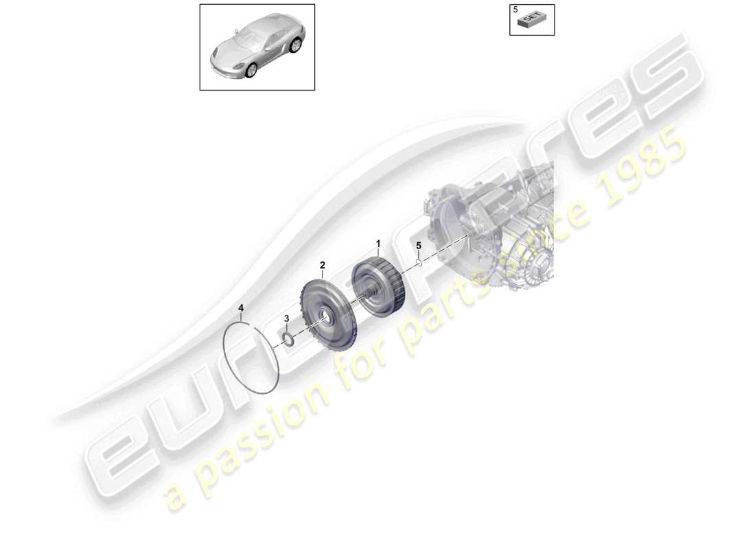 a part diagram from the porsche 2021 (718 cayman) parts catalogue