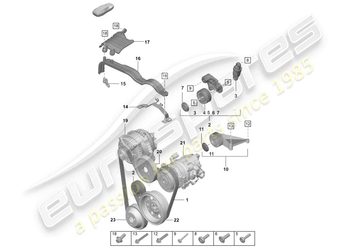 a part diagram from the porsche 992 parts catalogue